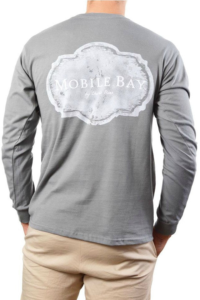 Mobile Bay: Plaque Long Sleeve Tee, Gray