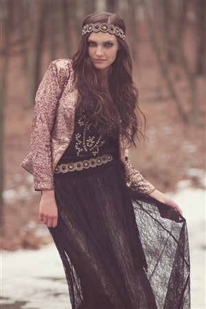 Pink Pewter: Sasha Stretch Belt, Multi