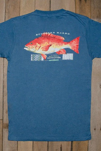 Southern Marsh: Red Snapper Tee, Slate