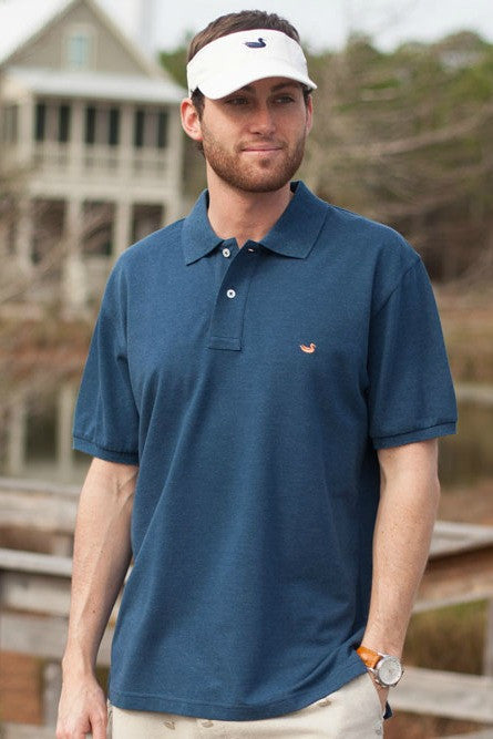 Southern Marsh: Stonewall Heathered Polo, Washed Navy