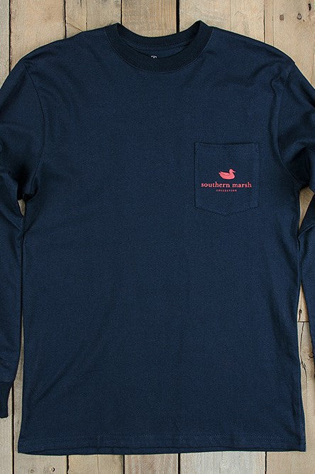 Southern Marsh: America Long Sleeve Tee, Navy