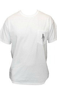 Angler Up: Short Sleeve Pocket Tee, White/Black
