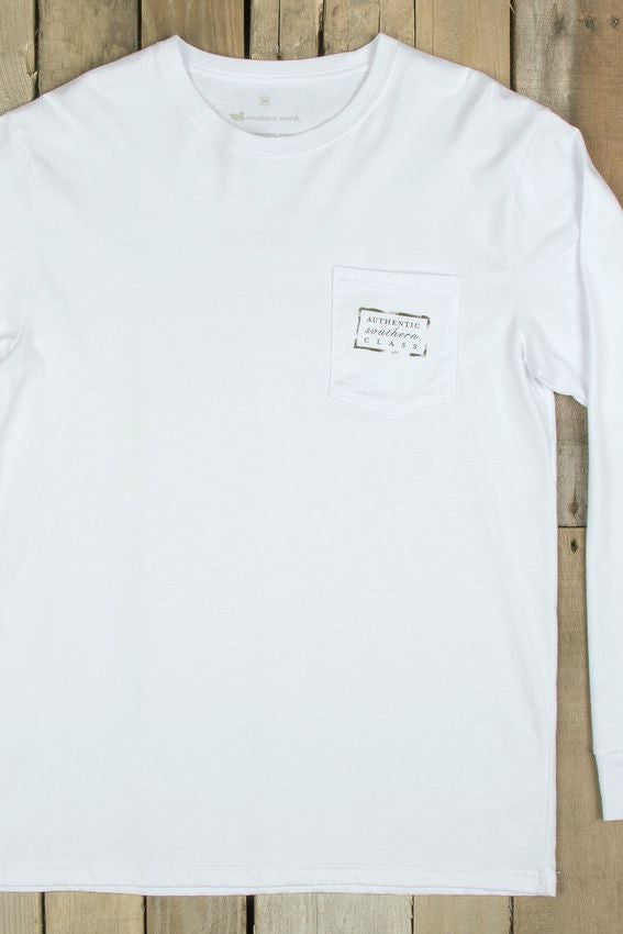 Southern Marsh: Authentic Long Sleeve Tee, White