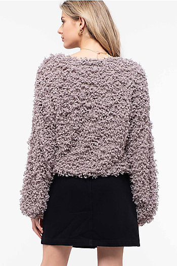 Shaggy Popcorn Knit, Mauve