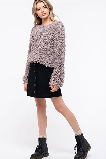 Shaggy Popcorn Knit, Mauve