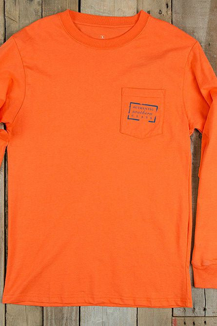 Southern Marsh: Authentic Heritage Long Sleeve Tee, Orange
