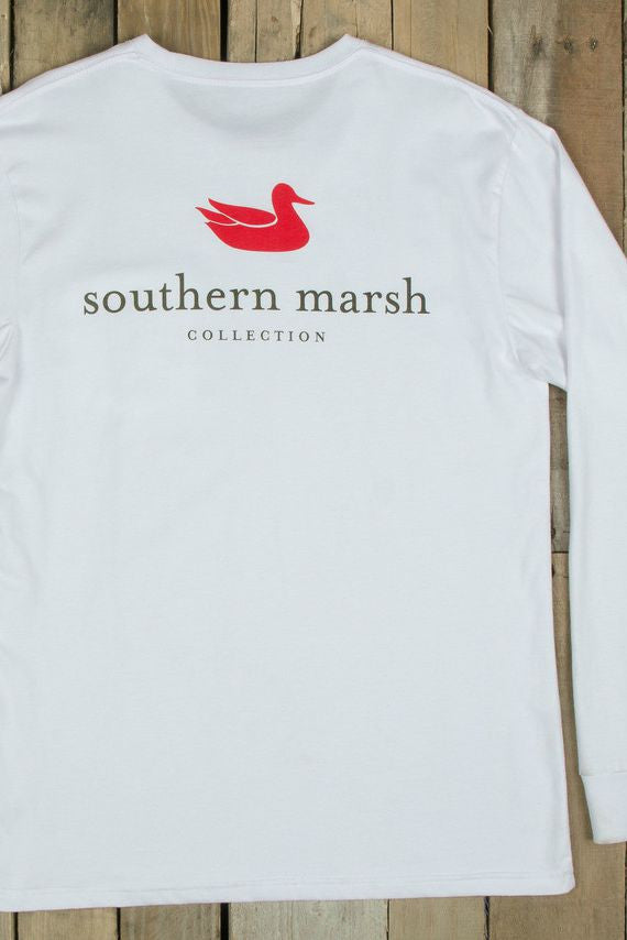 Southern Marsh: Authentic Long Sleeve Tee, White