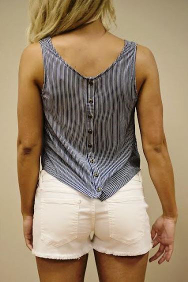 Mink Pink: Uptown Girl Crop Top, Black/White