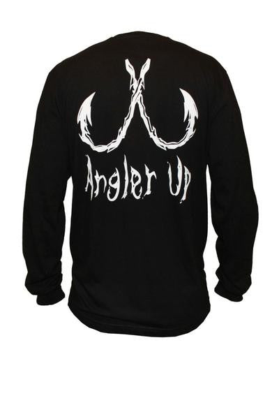 Angler Up: Men&#39;s Long Sleeve Tee, Black/White