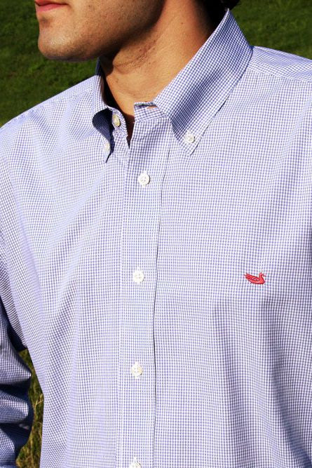 Southern Marsh: Gadwall Gingham Dress Shirt, Royal