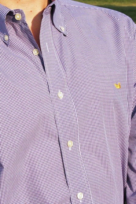 Southern Marsh: Gadwall Gingham Dress Shirt, Purple