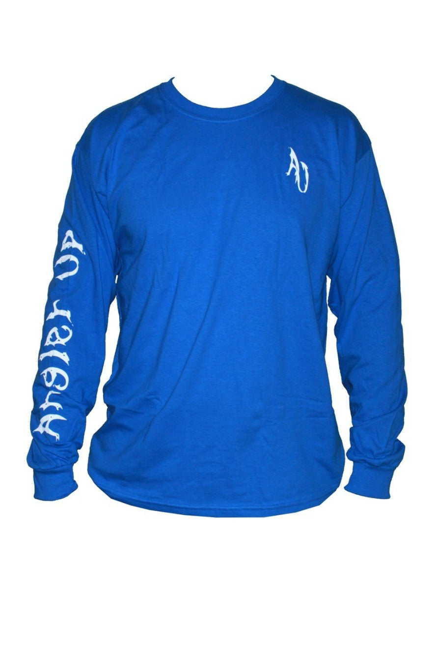 Angler Up: Men's Long Sleeve Tee, Blue/White