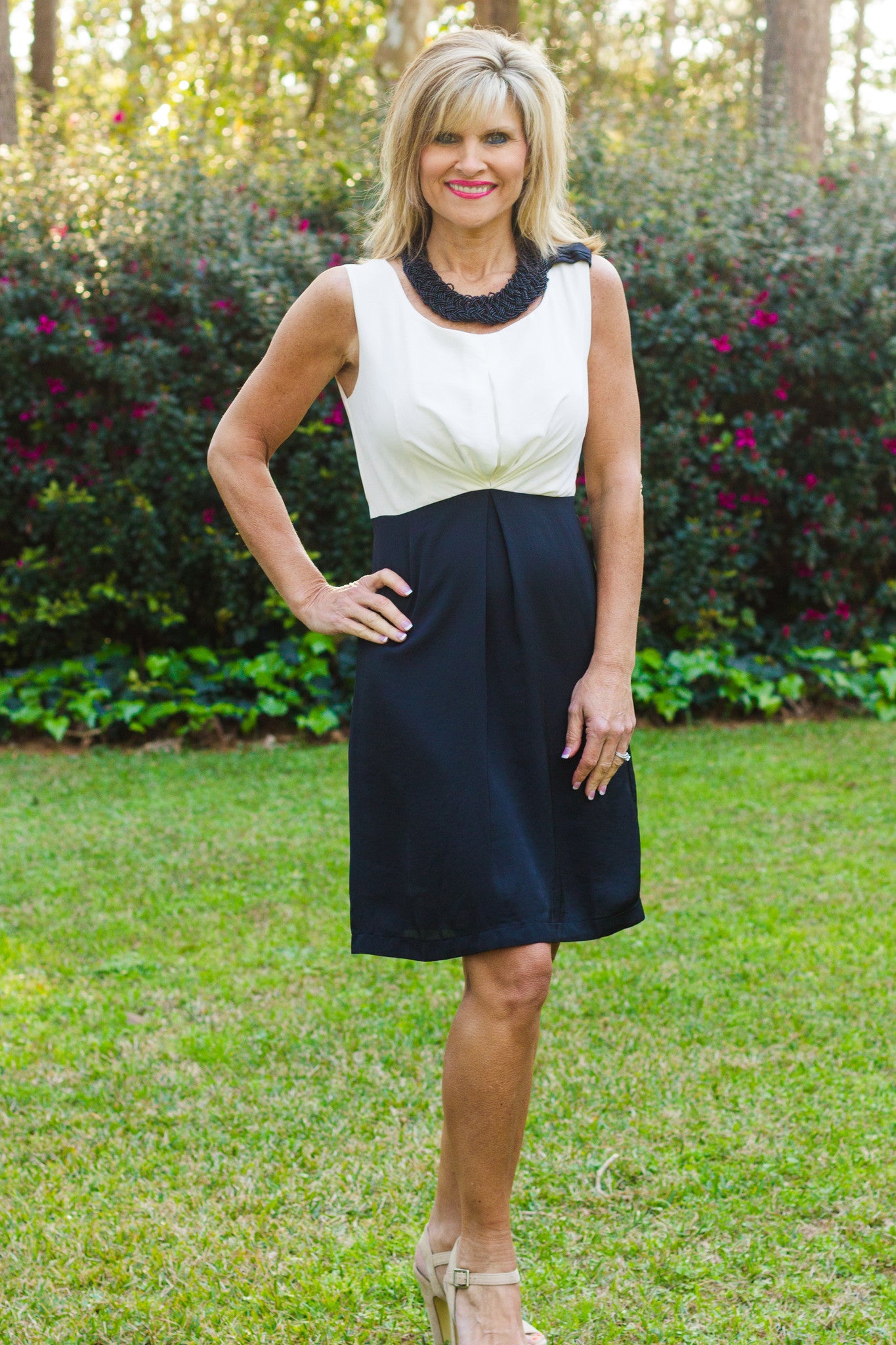 Brooklynn Dress, Black/White