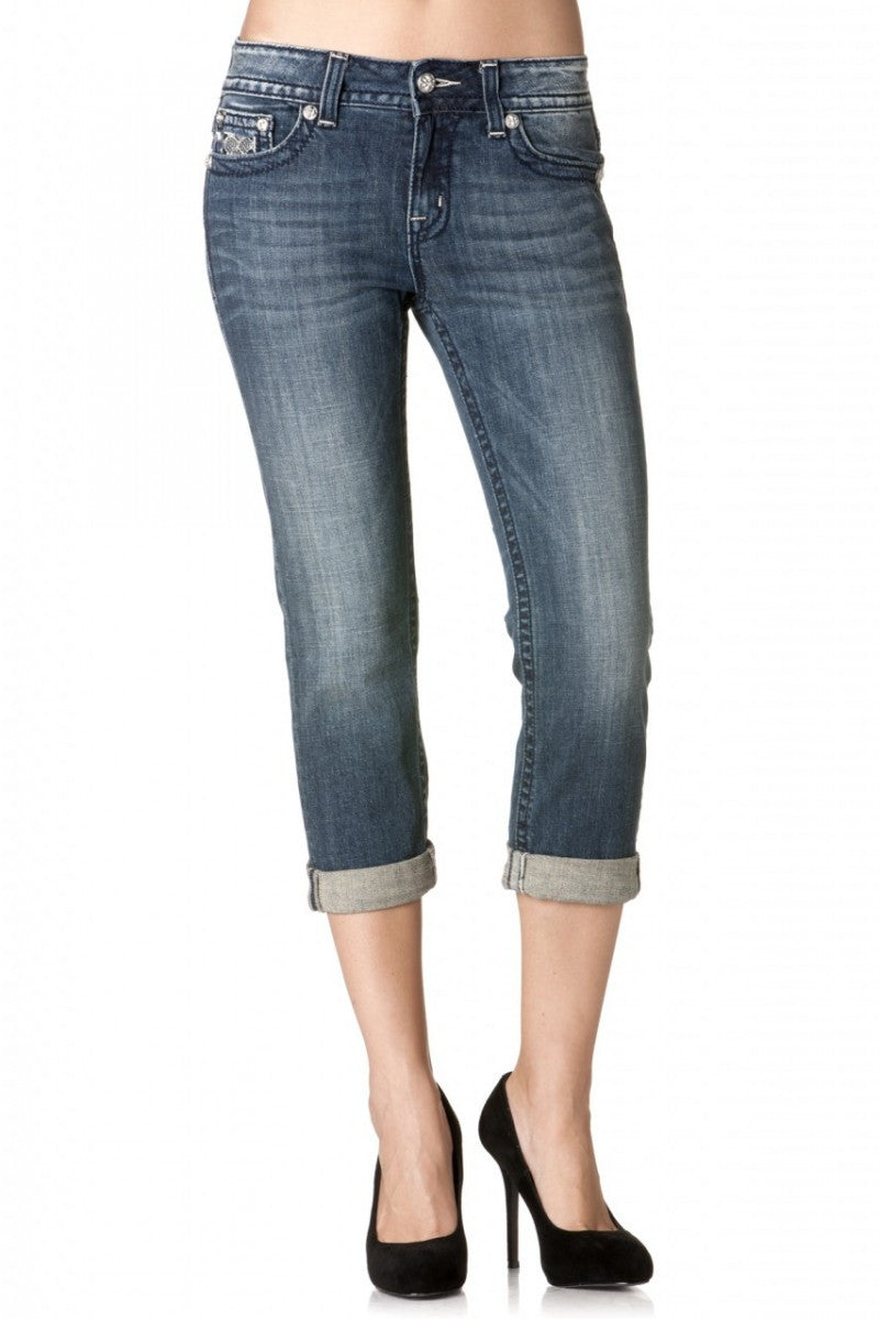 Miss Me: Shelly Boyfriend Capris, Denim