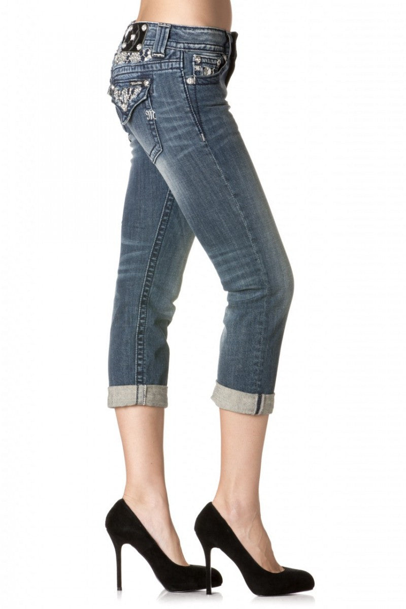 Miss Me: Shelly Boyfriend Capris, Denim