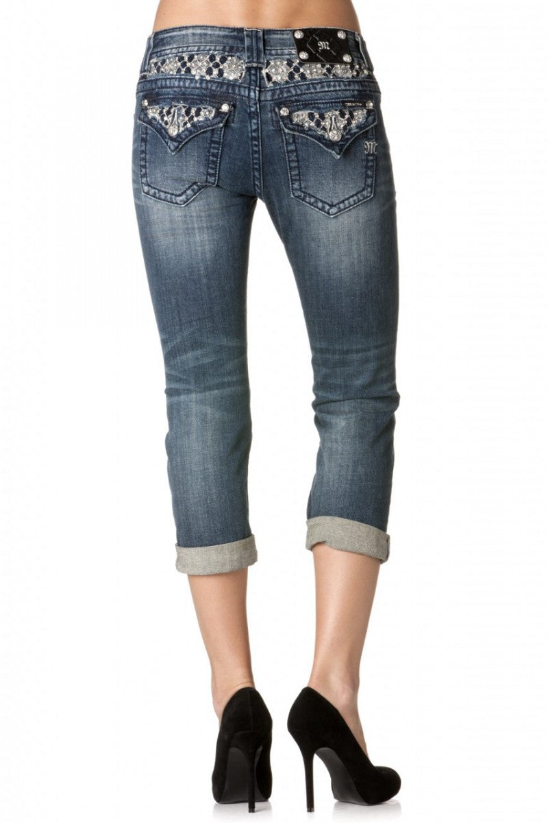 Miss Me: Shelly Boyfriend Capris, Denim